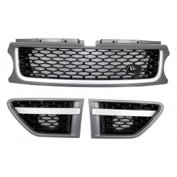 Parrilla delantera con aspecto autobiográfico en negro y plata para Range Rover Sport 2010-2013