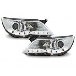 Fari anteriori a LED cromati per Tiguan 2007-2011