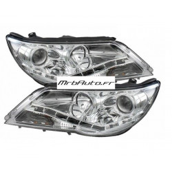 Fari anteriori a LED cromati Crystal per TIGUAN 2007 2011