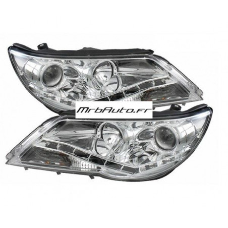 Fari anteriori a LED cromati Crystal per TIGUAN 2007 2011 Fari anteriori a LED cromati Crystal per TIGUAN 2007 2011