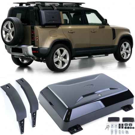 Boîte de Rangement Latérale Noir Brillant pour Land Rover Defender L663 90/110 Boîte de Rangement Latérale Noir Brillant pour Land Rover Defender L663 90/110