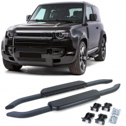 Black Aluminum Side Steps for Land Rover Defender L663 90 (2019+)