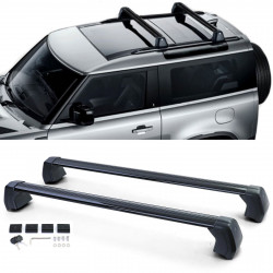 Barres de Toit en Aluminium Noir pour Land Rover Defender 90 L663