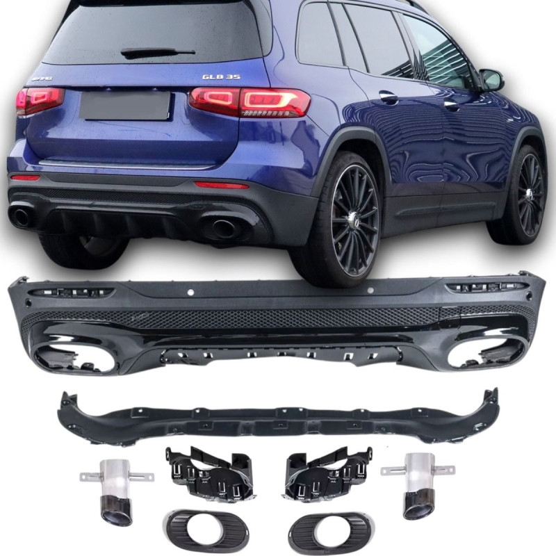 Black 35 AMG look diffuser for Mercedes GLB