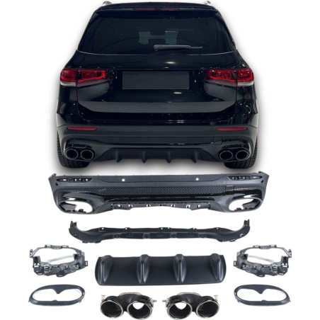 Schwarz 45 AMG Look Diffusor für Mercedes GLB X247