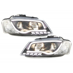FAROS NEGROS BARRA DE LUCES LED AUDI A3 8P 08-12
