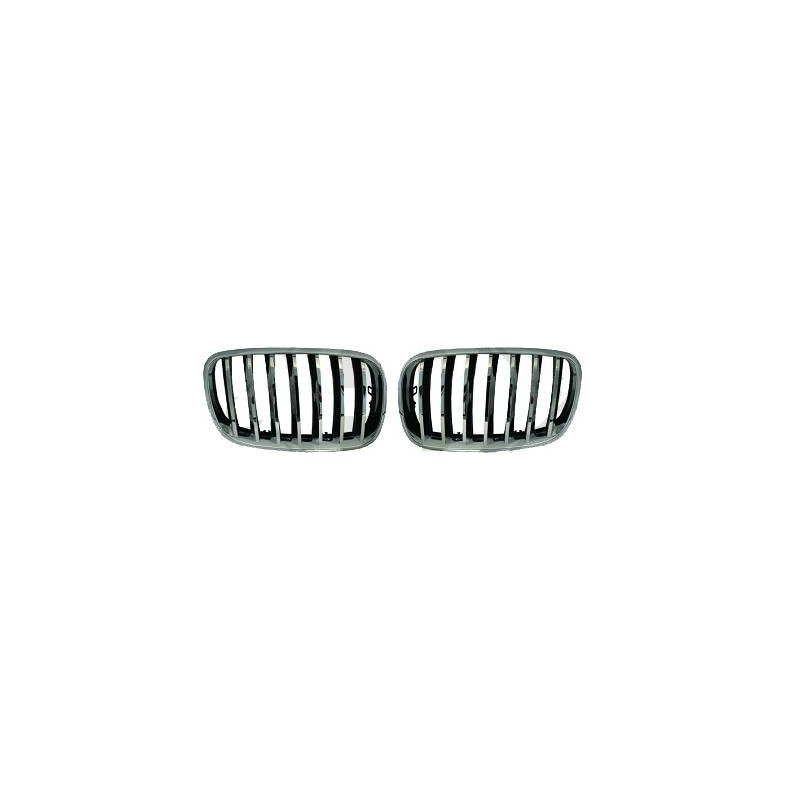 Parrilla delantera cromada y negra para BMW X5 E70