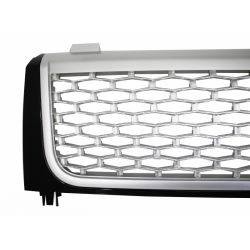 Rejilla delantera negra y plateada para Range Rover L322 Vogue