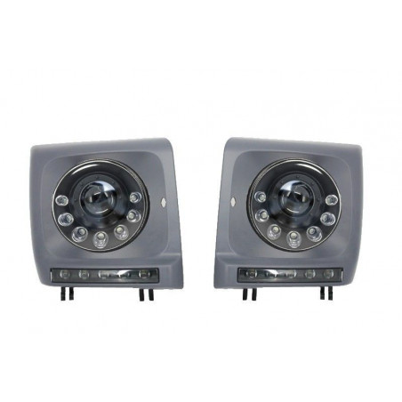 LED-SCHEINWERFER BI-XENON-LOOK + LED-RAHMEN FÜR G-KLASSE W463 LED-SCHEINWERFER BI-XENON-LOOK + LED-RAHMEN FÜR G-KLASSE W463