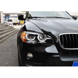 PHARES NOIR XENON LED LOOK FACELIFT POUR BMW X5 E70