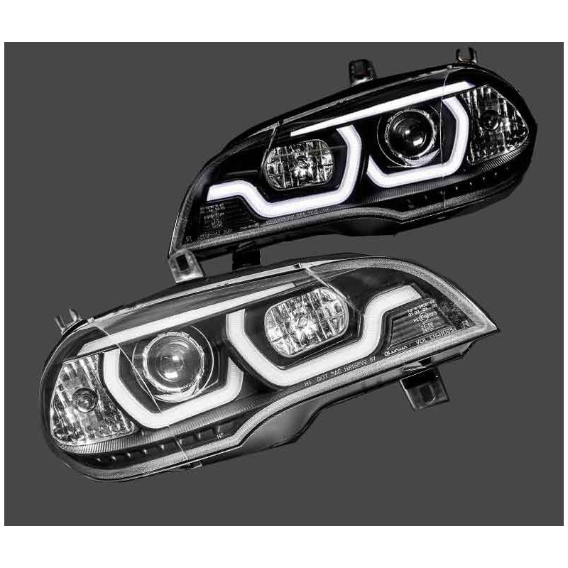 PHARES NOIR XENON LED LOOK FACELIFT POUR BMW X5 E70