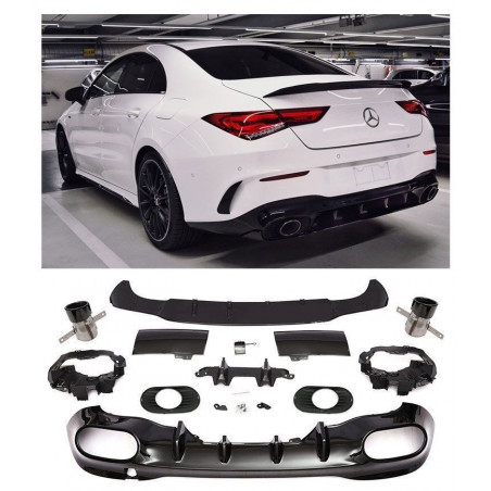 DIFFUSEUR + ECHAPPEMENT LOOK CLA45 POUR MERCEDES CLA W118 DIFFUSEUR + ECHAPPEMENT LOOK CLA45 POUR MERCEDES CLA W118