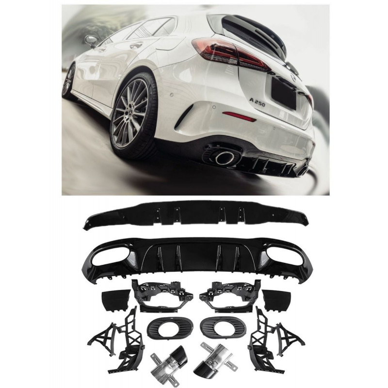 DIFUSOR + ESCAPE LOOK A35 PARA MERCEDES CLASE A W177