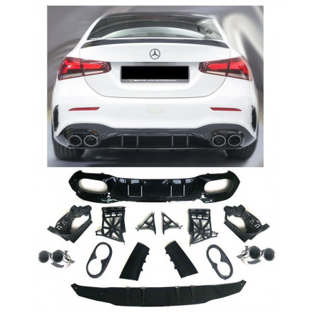 DIFFUSEUR + ECHAPPEMENT LOOK A45 BERLINE POUR MERCEDES CLASSE A W177 DIFFUSEUR + ECHAPPEMENT LOOK A45 BERLINE POUR MERCEDES CLASSE A W177