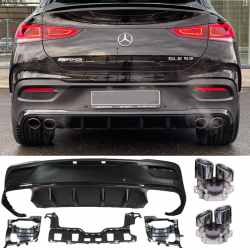 Diffuseur look 53 AMG chrome pour GLE COUPÉ C167 - 1