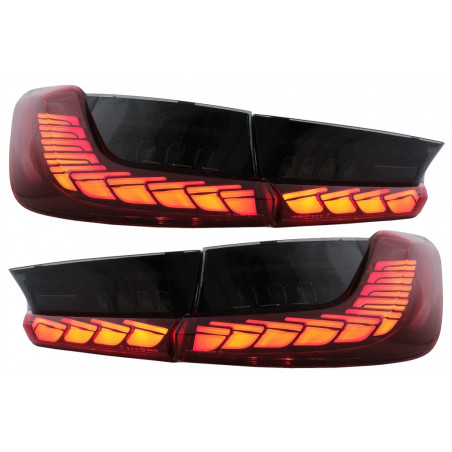 Dunkelrote dynamische LED-Leuchten für BMW 3er G20 G28 G80 Dunkelrote dynamische LED-Leuchten für BMW 3er G20 G28 G80