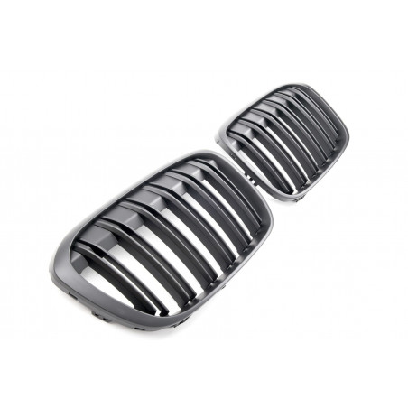 Black matt double strip grille for BMW X1 F48 Black matt double strip grille for BMW X1 F48