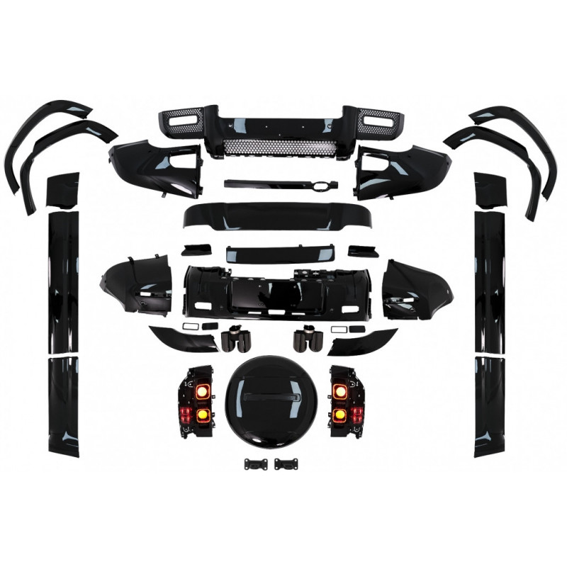 Zwarte bodykit voor Land Rover Defender 110