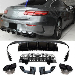 PACCHETTO DIFFUSORE AMG E63 LOOK NERO PER MERCEDES CLASSE...
